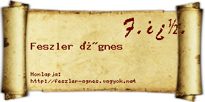 Feszler Ágnes névjegykártya