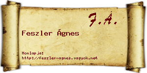 Feszler Ágnes névjegykártya